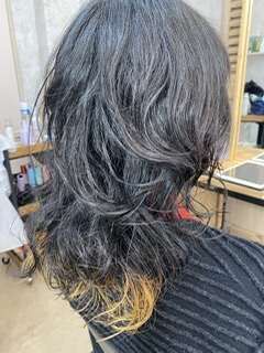 ウルフパーマ☆裾カラー